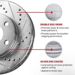 Ford F-250 F-350 Front Brake Rotors 1980-1994 Drilled Slotted Disc Replacement