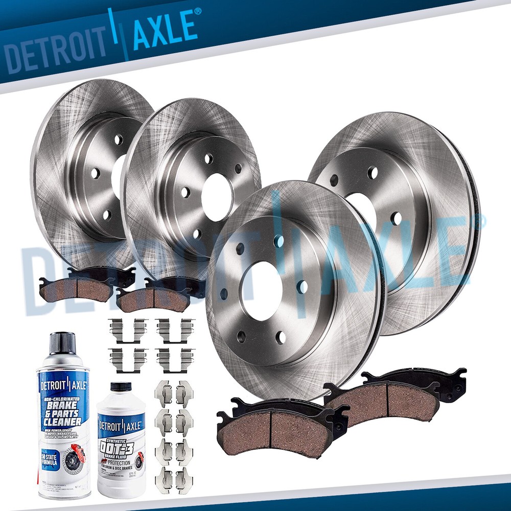 Front Rear Brake Rotors + Brake Pads for 2007 2008 Hyundai Entourage Kia Sedona