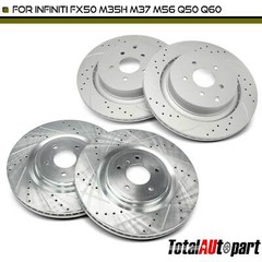 4x Drilled Brake Rotors for INFINITI Q60 2017-2020 Q70 FX50 M56 Q50 Front & Rear