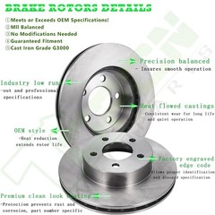 For 2005-2017 Frontier 2x Front Brake Solid Discs Rotors And 4x Ceramic Pads