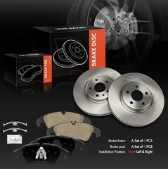 6x Front Disc Rotors & Ceramic Brake Pad for Audi A4 2012-2016 A4 Quattro A5 A6
