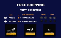 Fit for Toyota Corolla Matrix VIBE Brakes Front Rear Discs Rotors Brake Pads Kit