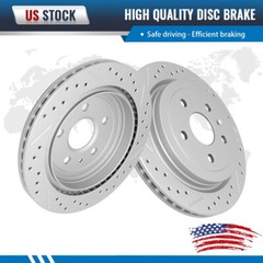 Rear Drilled Brake Rotors for 2010-2015 Chevy Camaro 3.6L 2008-2019 Cadillac CTS
