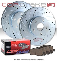 REAR TOPBRAKES Drill Slot Brake Rotors + Ceramic Pads 2 PIN TBP16447