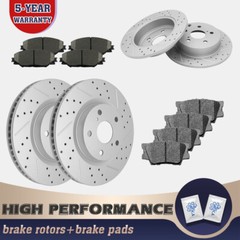 Front & Rear Brake Rotors + Brake Pads for 2006 2007- 2016 2017 2018 Toyota Rav4