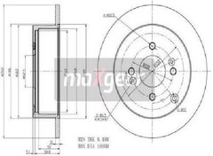 Original MAXGEAR Bremsscheibe 19-1842 für Hyundai KIA