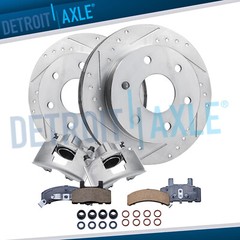 Front Drilled Rotors + Calipers & Brake Pads for K1500 K2500 Tahoe Yukon Blazer