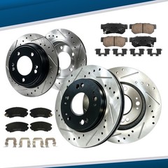 8pcFront&Rear Drilled+Slotted Rotors+Brake Pad Kit for Hyundai Elantra 2007 2008