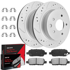 Rear Disc Brake Rotors + Brake Pads for 2008 2009 2010 2011 – 2024 Nissan Rogue