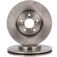 Front Drilled Slotted Brake Rotors For Acura MDX RLX 2010 2011 2012 2013 ZDX