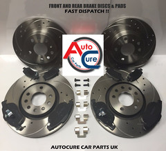 FITS MINI COOPER S R56 1.6 06-15 DRILLED GROOVED FRONT & REAR BRAKE DISCS + PADS