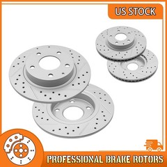 Front & Rear Drilled Brake Rotors For 2014-2018 Mazda 3 2019-2021 Mazda Cx-3 AWD
