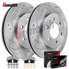Front Drilled Rotors + Brake Pads for Chevy Blazer K1500 K2500 Youkon Escalade
