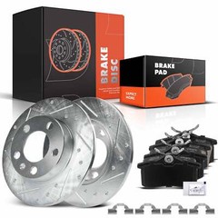 Rear Drilled Brake Rotors + Brake Pads for Audi TT 00-04 Volkswagen Golf Jetta