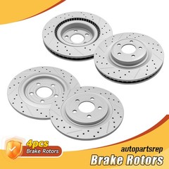 Front & Rear Drilled Brake Rotors for 2020 2021-2024 Ford Explorer Base Limited
