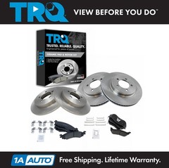 TRQ Brake Rotor & Premium Posi Ceramic Pads Front Rear Kit for Ford Mercury