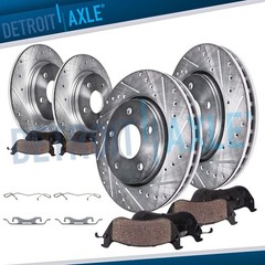 Front and SOLID Rear Drilled Rotors Brake Pads for Lincoln Nautilus Ford Edge