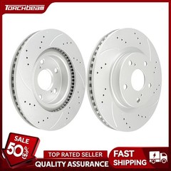2x Front Drilled Slotted Vented Brake Rotors Fits 2007-2018 Lexus ES350 31434