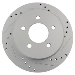 Performance Brake Rotor Drilled Slotted G-Coated Rear Pair for Dodge