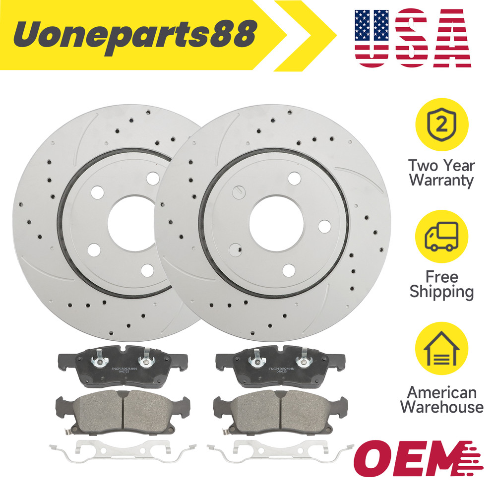 Front Drilled Rotors Brake Pads for 2011-2020 Jeep Grand Cherokee Dodge Durango