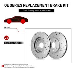 11.65″Front & 11.06″Rear Drilled Brake Rotor For 2006 2007 2008-2018 Toyota RAV4