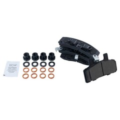 TRQ Front Ceramic Brake Pad & Performance Drilled Slotted Coated Rotors