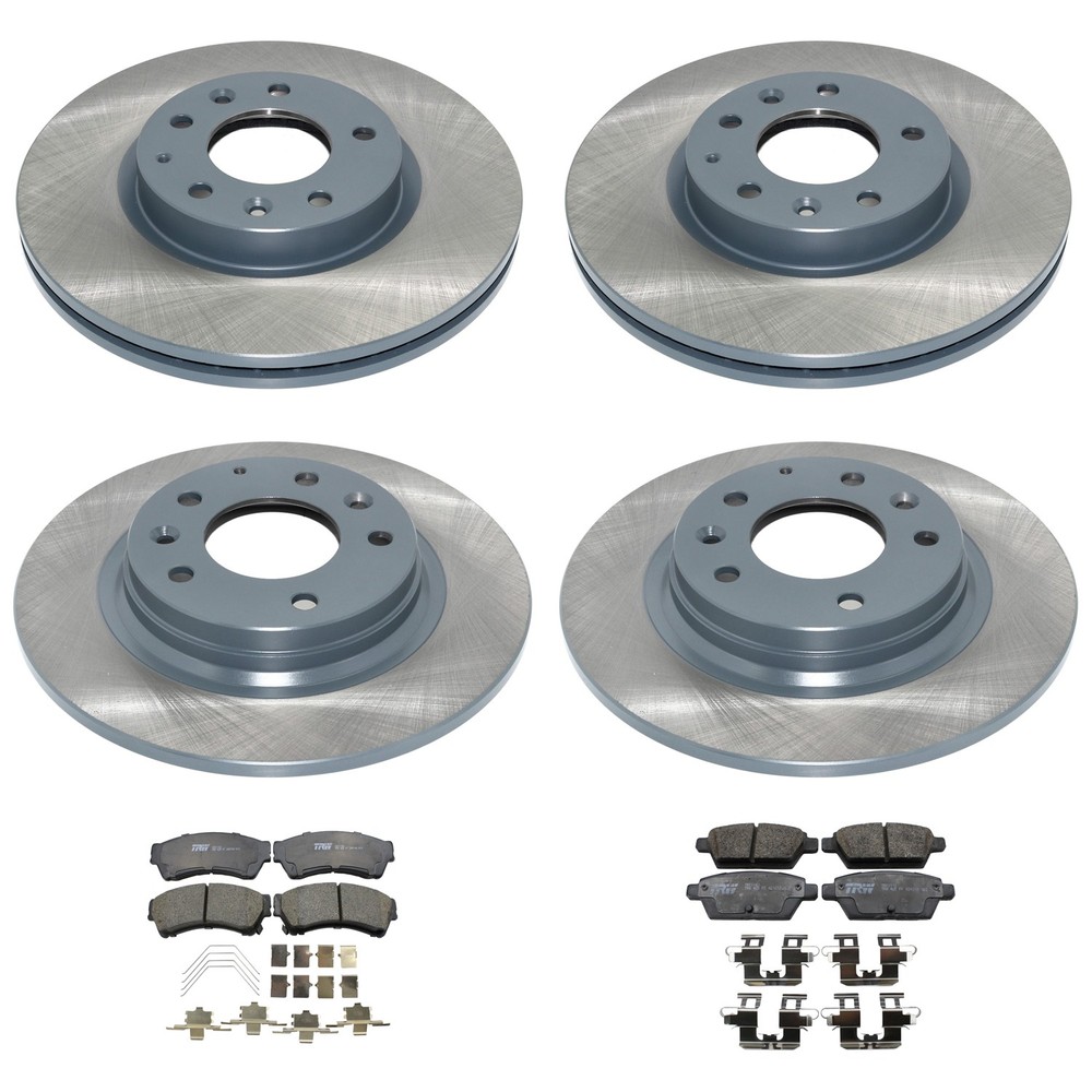 DuraGo Front Rear Disc Brake Rotors TRW Ceramic Pads Kit for Mazda 6 i S 06-07