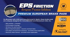 Rear Coated Brake Rotors & EPS Brake Pads Fits Range Rover Discovery HSE 18-19