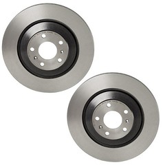 Brembo Pair Set of 2 Rear Coated 335mm Brake Disc Rotors For Audi A8 Quattro S8