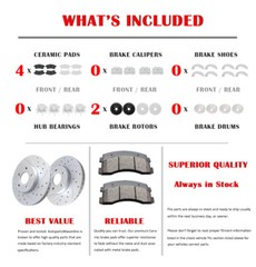 Front Drilled Discs Rotors & Ceramic Pads for 2009-2014 2016-2019 Nissan Maxima