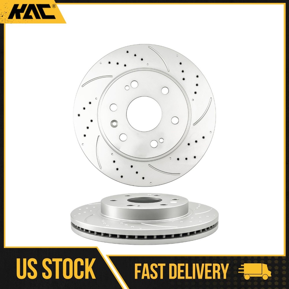 Front Drilled & Slotted Brake Rotors for 07-09 14-18 Chevy Silverado 1500 Pair