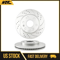 Front Drilled & Slotted Brake Rotors for 07-09 14-18 Chevy Silverado 1500 Pair