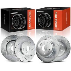 A-Premium 4x Front & Rear Drilled Brake Rotors for Acura TL Base 2004-2008 3.2L