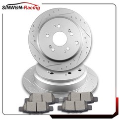 Rear Drilled Brake Rotors Discs Brake Pads For Honda Odyssey 2005-2008 2009 2010