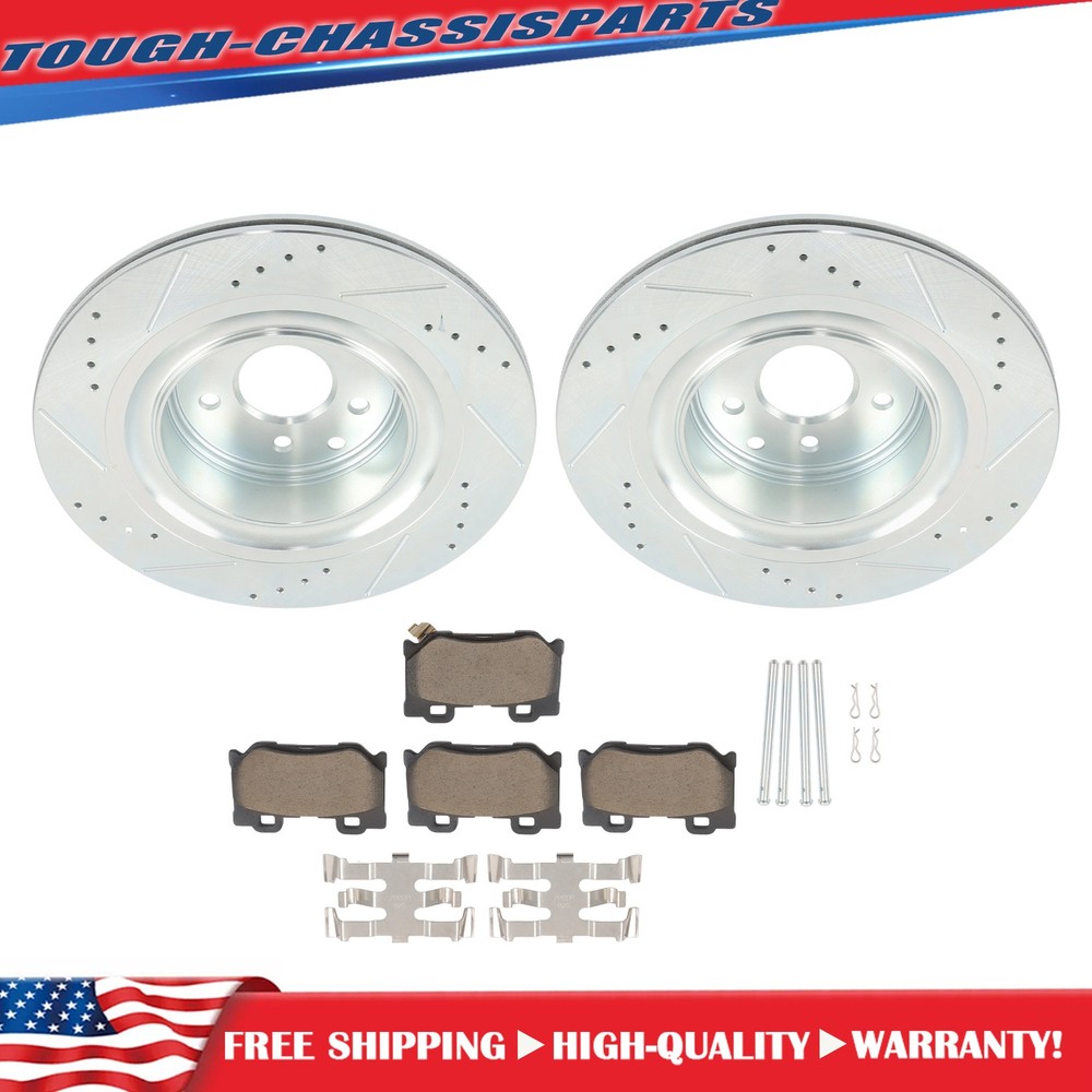 For INFINITI G37 Nissan 370Z 2009-2013 3.7L V6 Rear Brake Rotor and Pad Kit