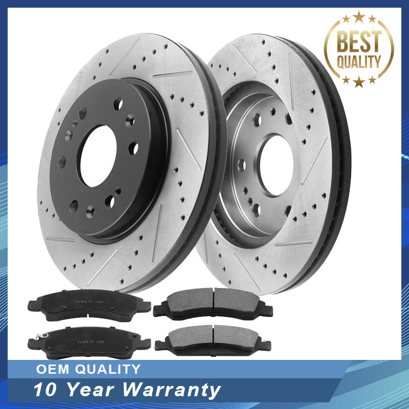 For Chevy Silverado Sierra 1500 Tahoe Yukon Brake Rotors with Pads Front 6 Lugs
