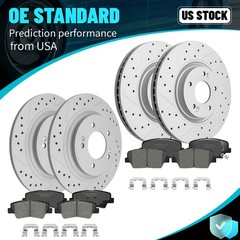 Front Rear Disc Rotors + Ceramic Brake Pads For Hyundai Azera 2016 2017 Limited