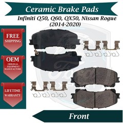 New OE Front Ceramic Brake Pads Kit For 2014-2020 Nissan Infiniti 10 Yr Warranty
