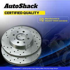 Front Rear Drilled Slotted Brake Rotors for Chevrolet, Silverado 1500 2019-2024