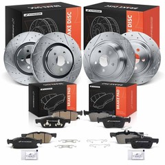 A-Premium Front & Rear Drilled Rotors & Ceramic Pads for Ford Edge Lincoln MKX