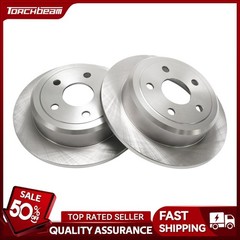 2PC Rear Brake Rotors Solid Rust Preventative Fits 2007-2017 Jeep Wrangler 2018