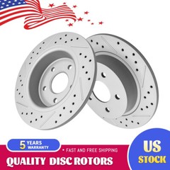 2x Rear Drilled Disc Brake Rotor For Ford Escape Transit Connect C-Max