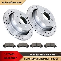 Rear Brake Rotors and Ceramic Pads for 6 Lugs 2010-2011 Ford F-150 Disc Brakes
