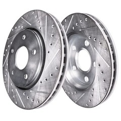 Rear Drilled Brake Rotors + Ceramic Brake Pads for Chevy Camaro Cadillac CTS