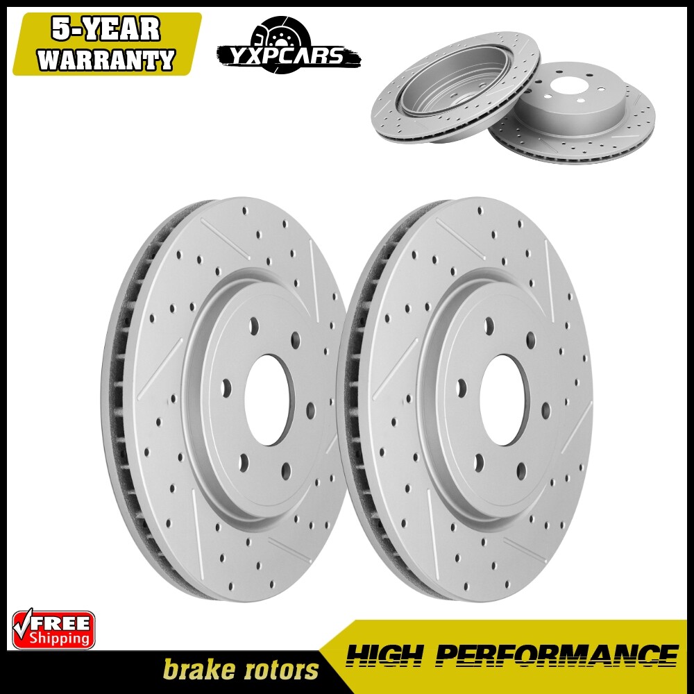 Front & Rear Drilled Rotors for V6 2005 2006 2007 2008 – 2012 Nissan Pathfinder