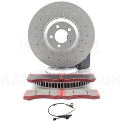 FOR RANGE ROVER D350 21- FRONT BRAKE DISCS PADS SENSOR 380mm X 38mm LR153518