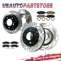 Front Rear Drilled Rotors Brake Pads Kit for GMC Acadia Saturn Outlook 2007-2010