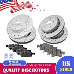 Front Rear Drilled Disc Rotors Brake Pad for Dodge Durango Jeep Grand Cherokee