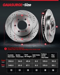 Front and Rear Disc Rotors Ceramic Brake Pads for 2010 2011 Ford F-150 6-Lugs