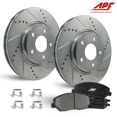 Rear Zinc Drill/Slot Brake Rotors + Ceramic Pads for Lincoln Zephyr 2006-2006